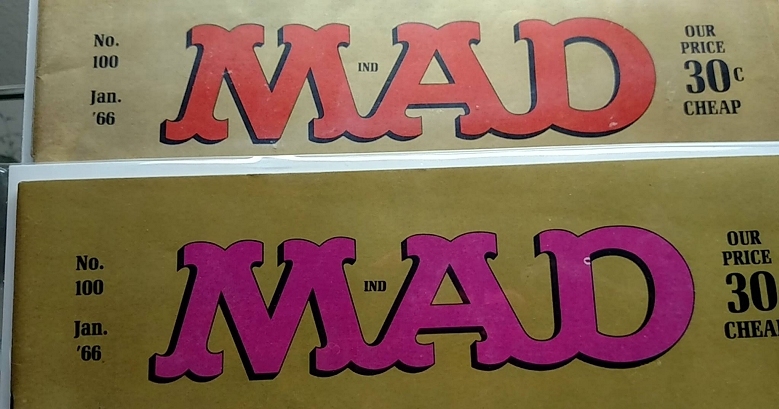 MAD #100 cover logo variations