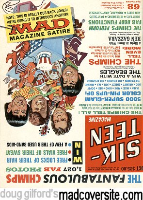 MAD #121 back cover — Sik-Teen Magazine parody