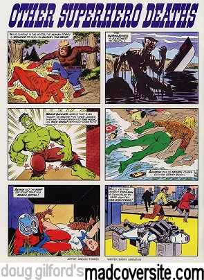 MAD #319 back cover — Other Superhero Deaths