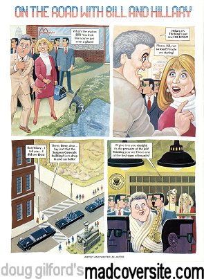 MAD #320 back cover — On the Road With Bill and Hillary