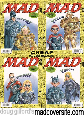 MAD #359 — all four covers assembled: One Issue Times Four Covers = Cheap Gimmick