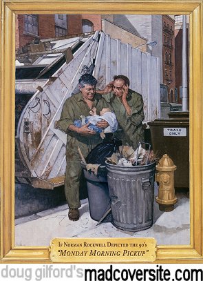 MAD #376 back cover — If Norman Rockwell Depicted the 90's