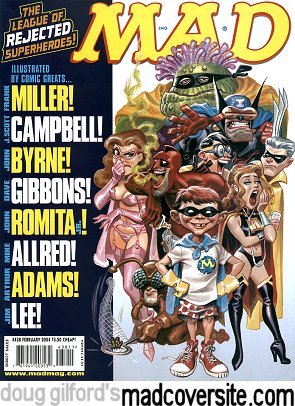 MAD #438 front cover B — Superheroes, art by Bruce Timm